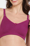 Zivame Maternity Double Layered Non Wired 3/4th Coverage Nursing Bra - Raspberry Radiance — thumbnail 5